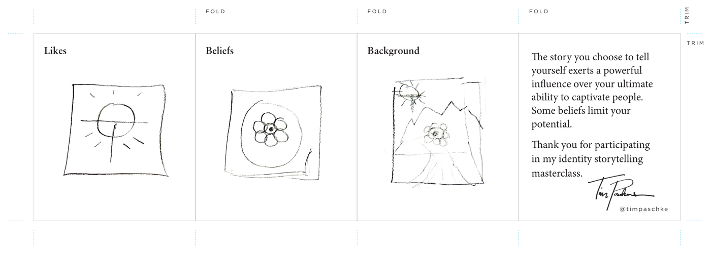 David's flat sheet with pencil sketches and fold marks