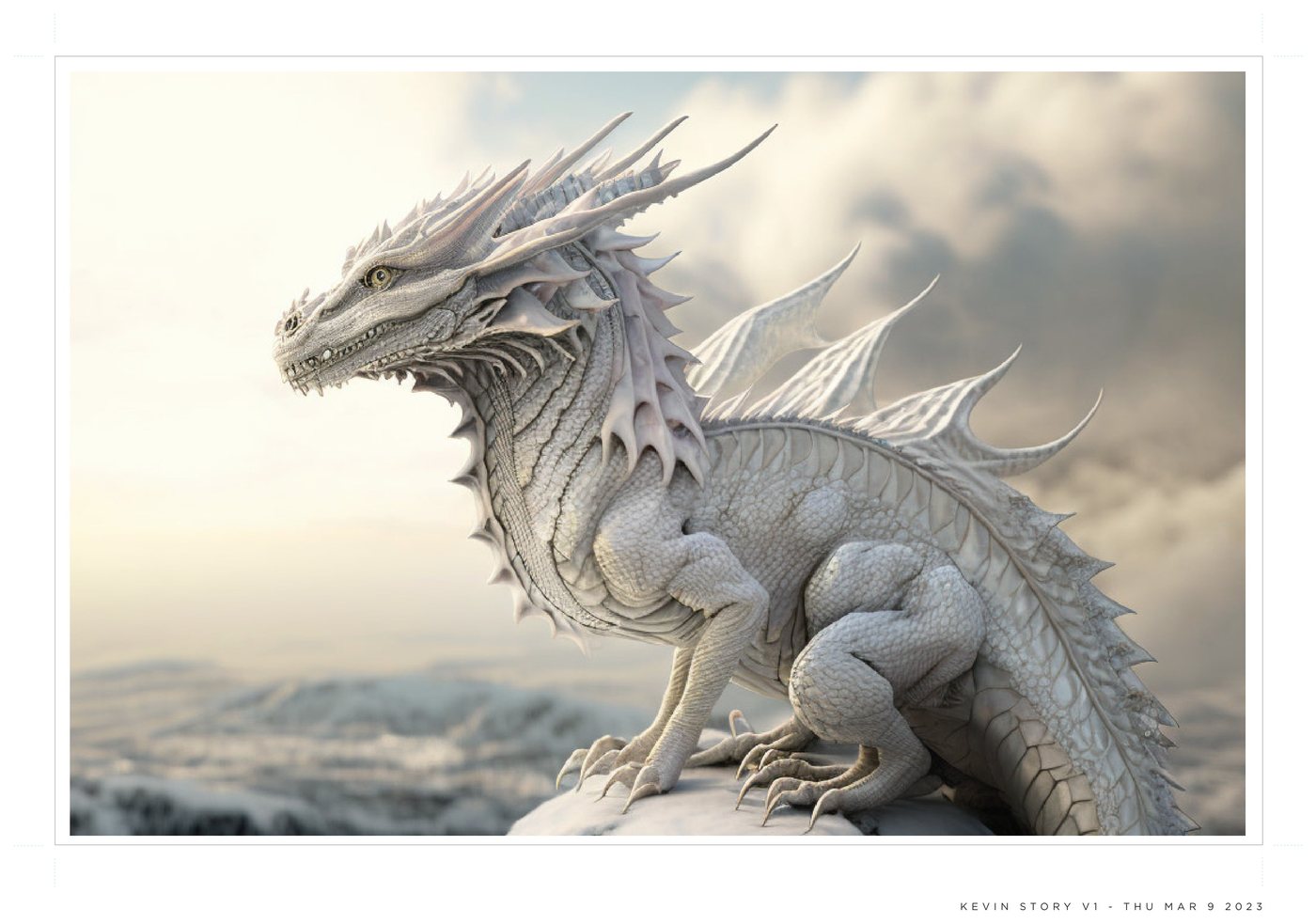 Kevin's back cover, a full-bleed dragon illustration